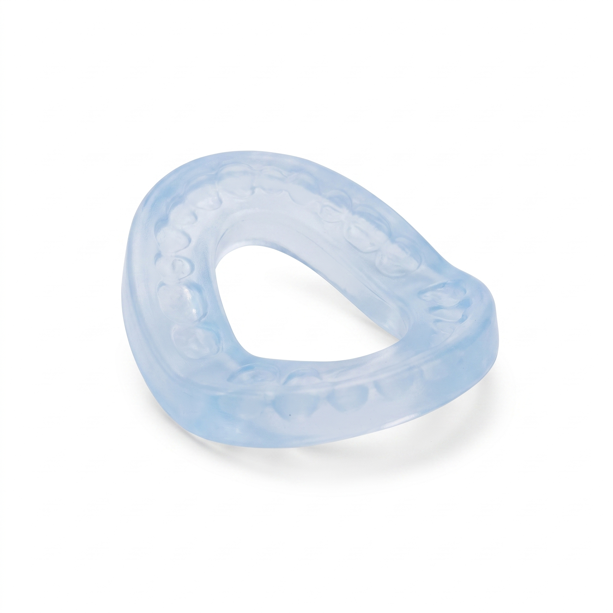 Nocturne night guard after moulding, with tooth impressions set into the biting surface