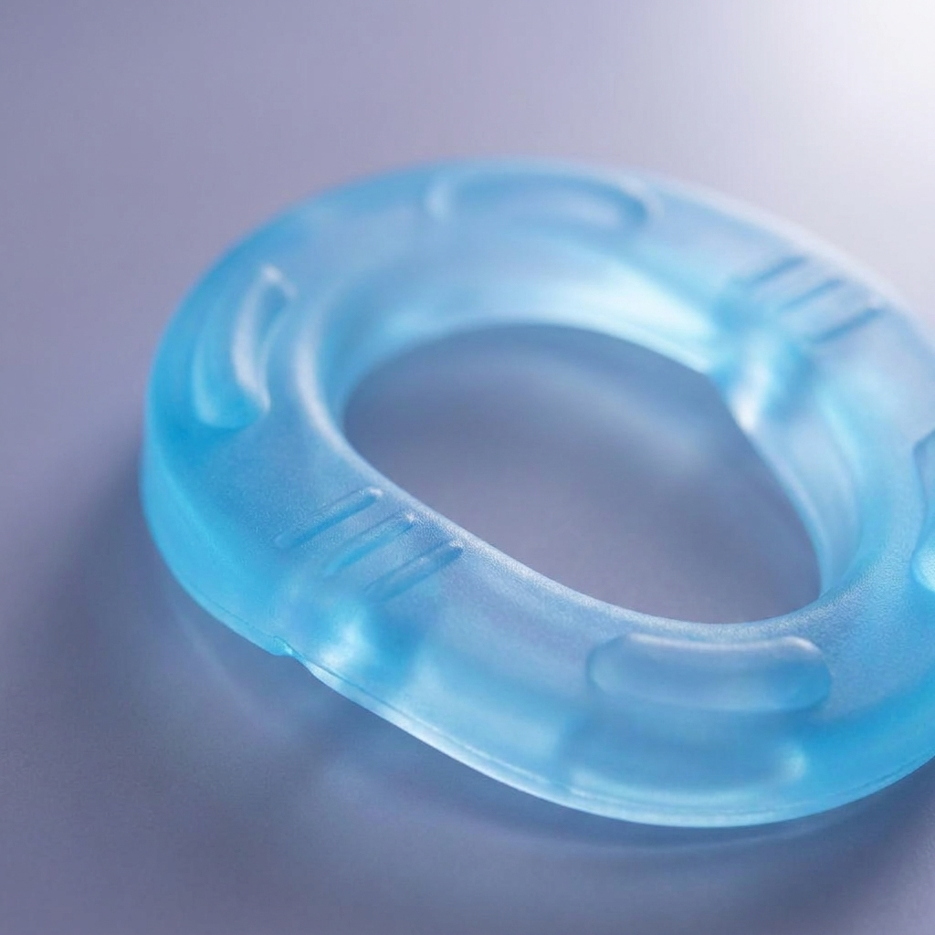 Close-up of the soft blue EVA and its moulded ridges