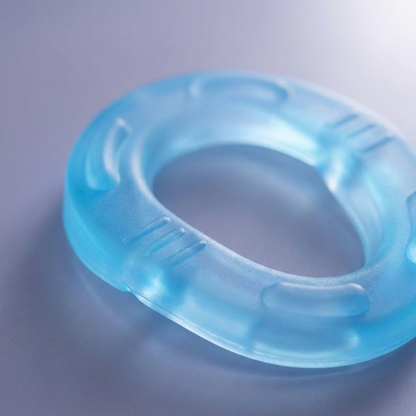Close-up of the soft blue EVA and its moulded ridges